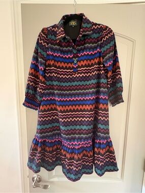 SSYS “Phoebe” Zigzag Print Dress
